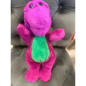 Vintage 1992 Barney the Dinosaur Plush 12" Purple Lyons Group Golden  Toy read